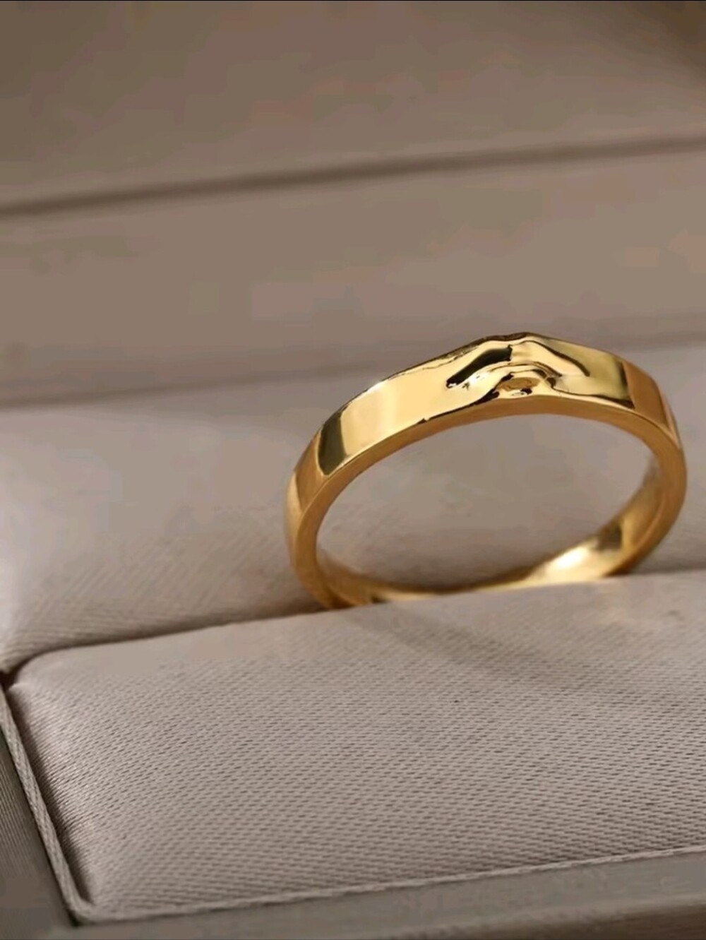 Gold-Tone Triple Band Statement Ring - Unisex Jewelry - Picture 4 of 7